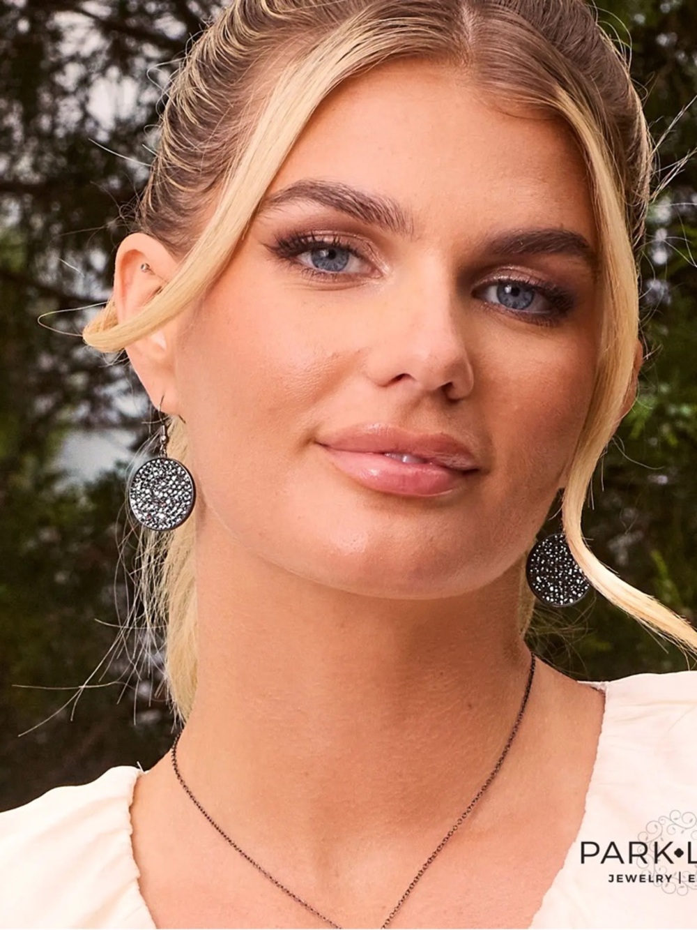 Park Lane HENDRIX Black Crystal Disc Drop Earrings, Hematite, Modern/Edgy | NWT - Picture 3 of 6